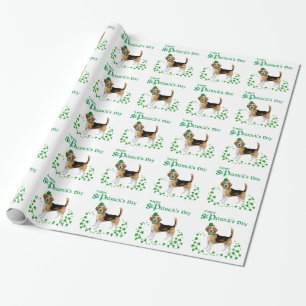 Beagle St Patricks Day Wrapping Paper