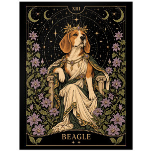 Beagle, Starlit Tarot Art Postcard