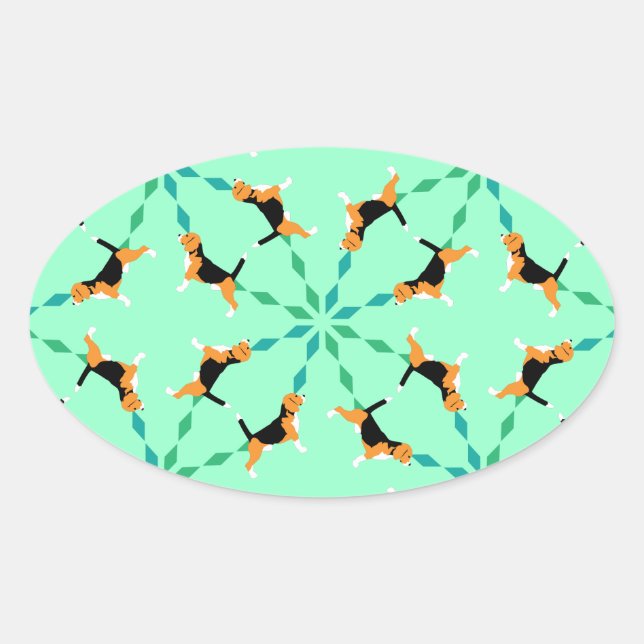 Beagle style oval sticker (Front)