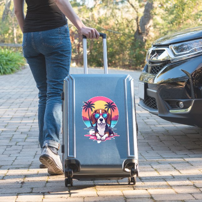 Beagle Sunset Background Shirt, Beagle Mom, Beagle (Suitcase Insitu)