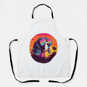 Beagle Sunset Background Shirt, Beagle Mom, Beagle Apron