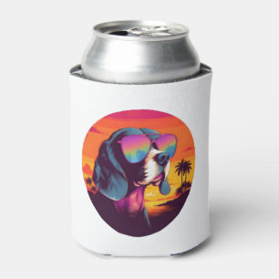 Beagle Sunset Background Shirt, Beagle Mom, Beagle Can Cooler