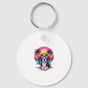 Beagle Sunset Background Shirt, Beagle Mom, Beagle Keychain