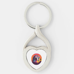 Beagle Sunset Background Shirt, Beagle Mom, Beagle Keychain