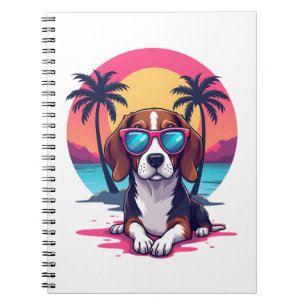 Beagle Sunset Background Shirt, Beagle Mom, Beagle Notebook