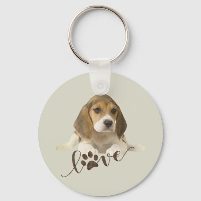 Beagle Tapestry Faux Canvas Print Acrylic Print Tr Keychain (Front)