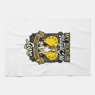 Beagle Taught Me Unconditional Love Dog Heart Paws Kitchen Towel