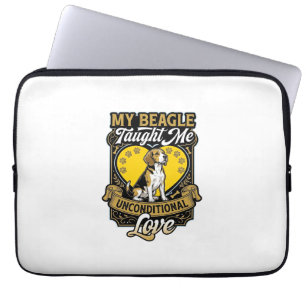 Beagle Taught Me Unconditional Love Dog Heart Paws Laptop Sleeve