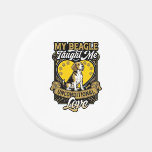 Beagle Taught Me Unconditional Love Dog Heart Paws Magnet