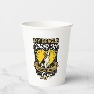 Beagle Taught Me Unconditional Love Dog Heart Paws Paper Cups