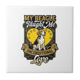 Beagle Taught Me Unconditional Love Dog Heart Paws Tile