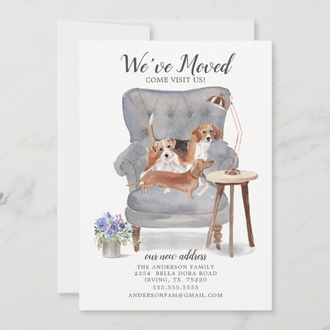 Beagle Terrier & Dachshund | Faire-part de déplace (Devant)