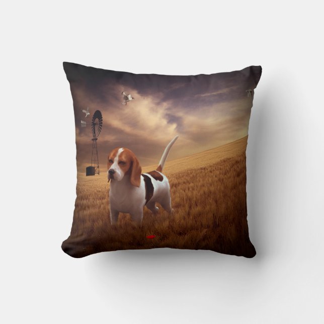 Beagle Throw Pillow (Front)