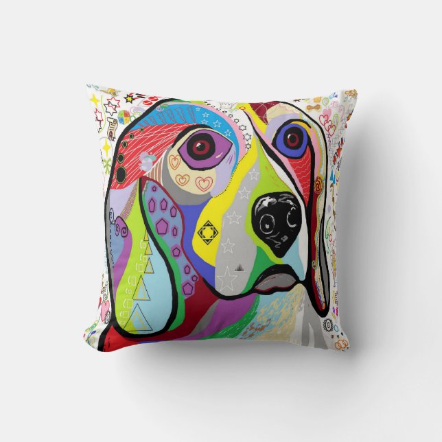 Beagle Throw Pillow (Front)
