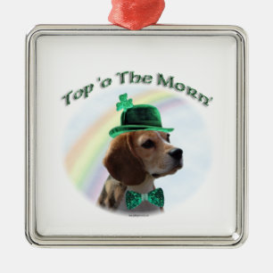 Beagle Top of the Morn Metal Ornament