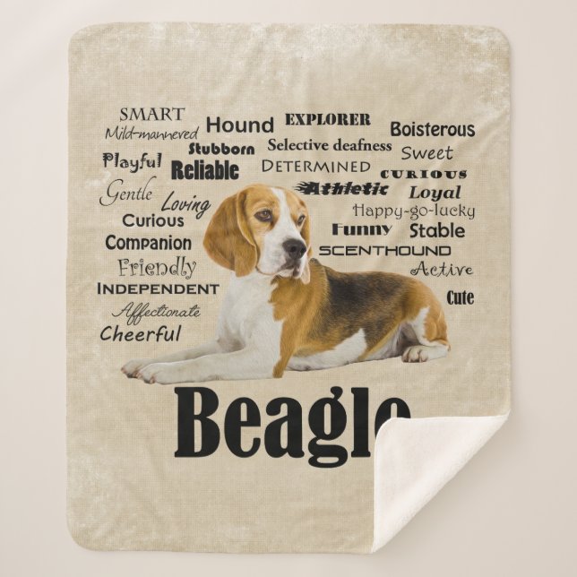 Beagle Traits Sherpa Blanket (Front)