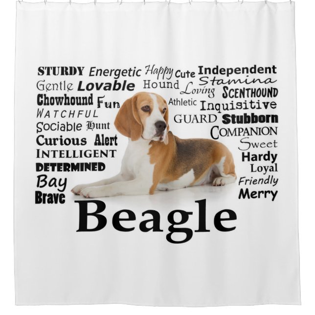 Beagle Traits Shower Curtain (Front)
