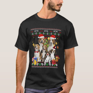 Beagle Ugly Christmas Sweater Santa Hat Gift