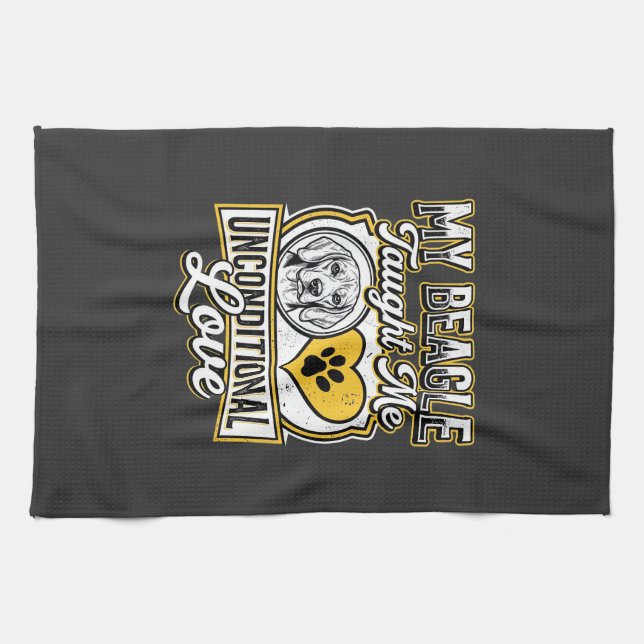 Beagle Unconditional Love Dog Owner Kitchen Towel (Horizontal)
