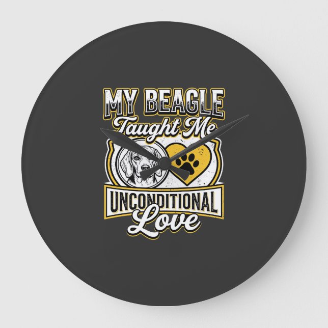 Beagle Unconditional Love Dog Owner Large Clock (Front)