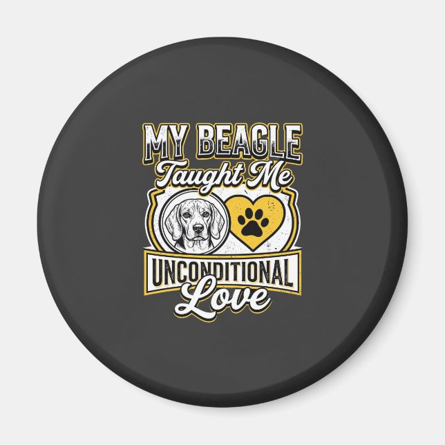 Beagle Unconditional Love Dog Owner Magnet (Front)