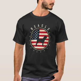 Beagle Usa Flag 4th July Dog Mom Dad T-Shirt