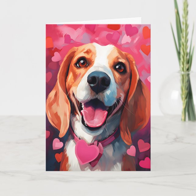Beagle Valentines day Card (Front)