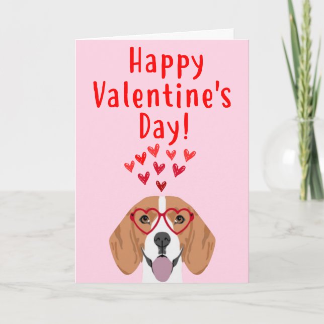 Beagle Valentine's Day Card (Front)