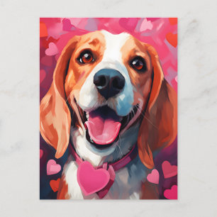 Beagle Valentines day Postcard