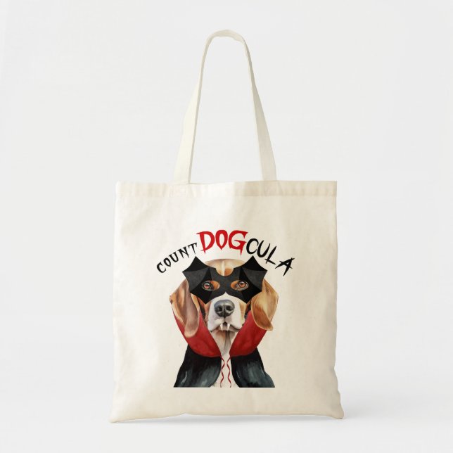 Beagle Vampire Dog Trick or Treat Halloween Tote Bag (Front)