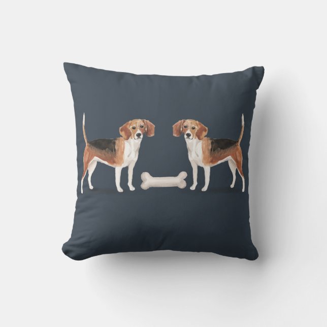 Beagle Vs Beagle Throw Pillow (Front)