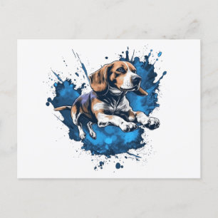 Beagle Water Sport Postcard