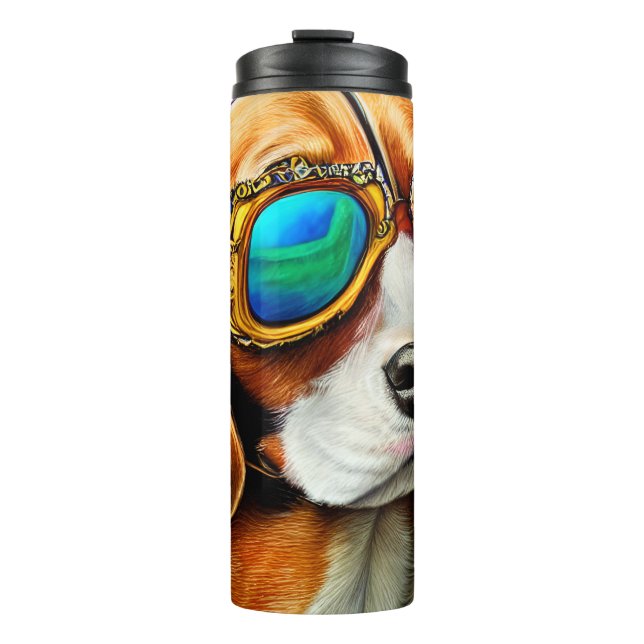 Beagle Wearing Sunglasses Thermal Tumbler (Front)