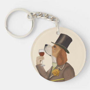 Beagle Wine Snob Keychain