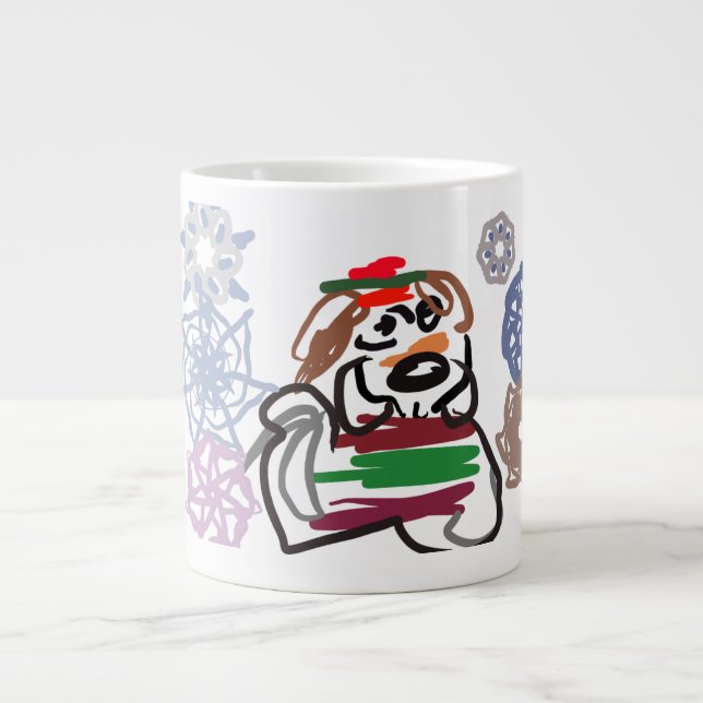 Beagle winter  large coffee mug (Front)