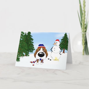 Beagle Winter Scene Holiday Card