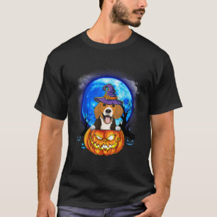 Beagle Witch Hat Pumpkin Scary Halloween Dog Lover T-Shirt
