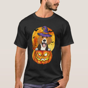 Beagle Witch Pumpkin Halloween Dog T-Shirt