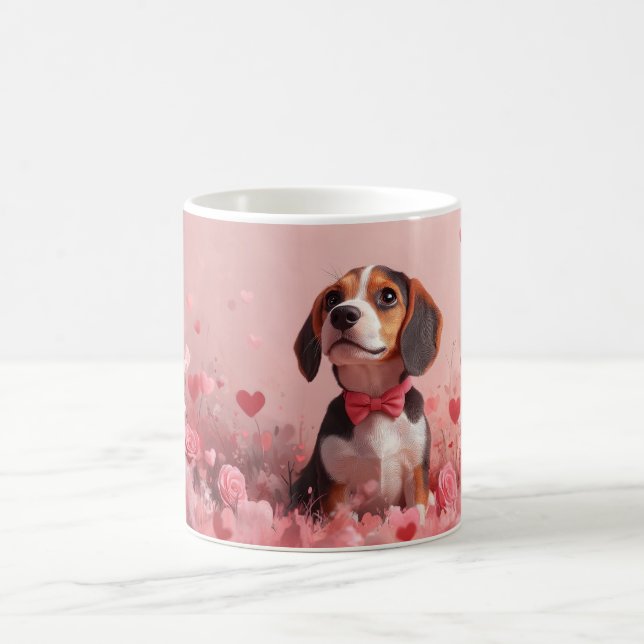 Beagle with Roses - Valentine's Day Coffee Mug (Center)