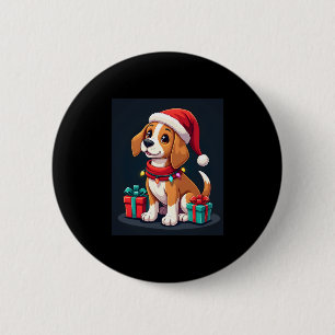 Beagle Xmas Lighting Santa Beagle Dog Christmas Ta 2 Inch Round Button