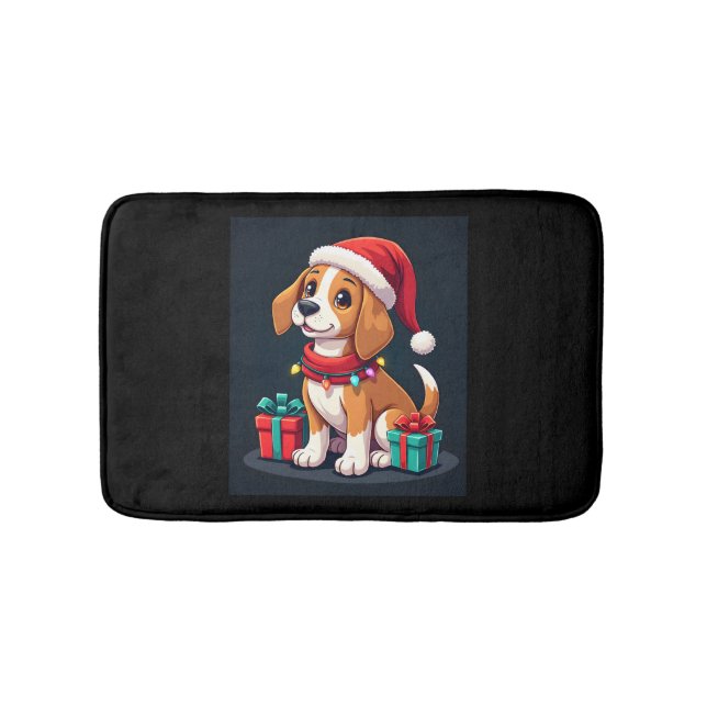 Beagle Xmas Lighting Santa Beagle Dog Christmas Ta Bath Mat (Front)