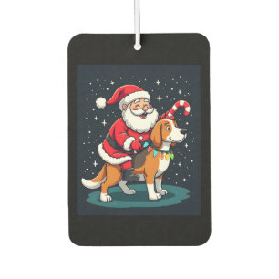 Beagle Xmas Lighting Santa Riding Beagle Dog Chris Air Freshener