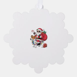 Beagle Xmas Lighting Santa Riding Beagle Dog Chris Ornament Card