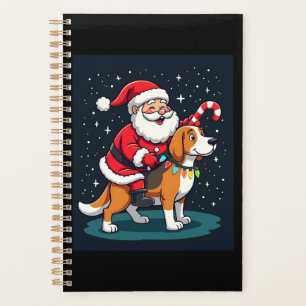 Beagle Xmas Lighting Santa Riding Beagle Dog Chris Planner
