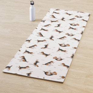 Beagle yoga pose mat