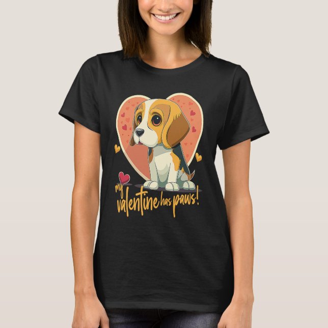 Beagledog With Hearts  Dog Love For Valentinesday  T-Shirt (Front)