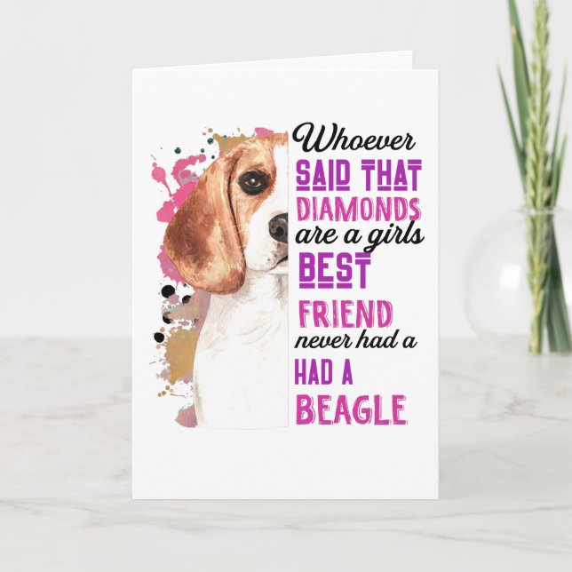Beagles Are A Girls Best Friend Funny Dog Womens Card (Front)