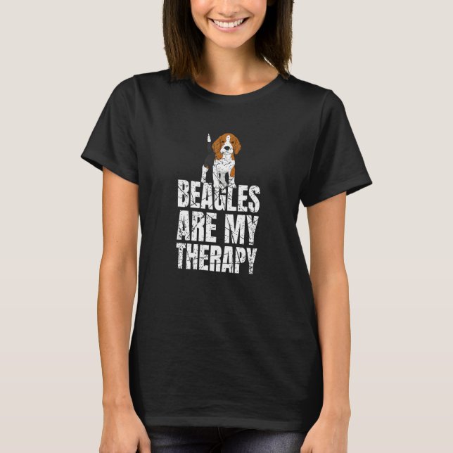 Beagles Are My Therapy Dog T-Shirt (Front)