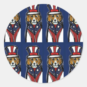 BEAGLES CLASSIC ROUND STICKER