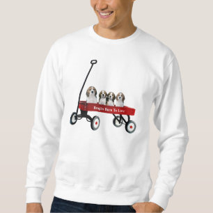 Beagles dans le sweatshirt unisexe de chariot